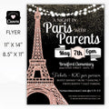 Parisian Night in Paris School Dance Prom Dance Flyer Sign Set